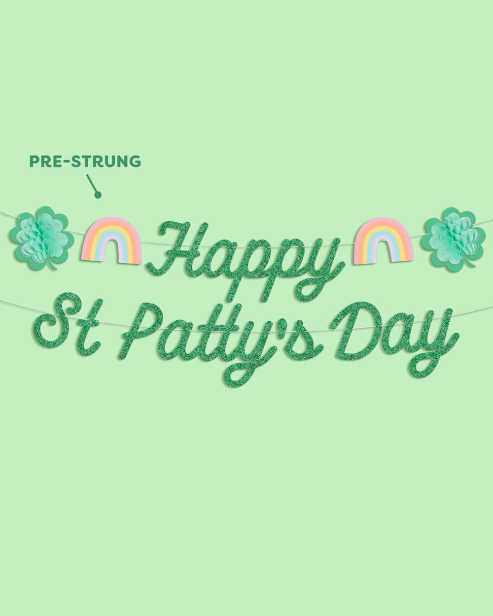 Happy St. Patty's Day Banner - 3d Glitter Banner