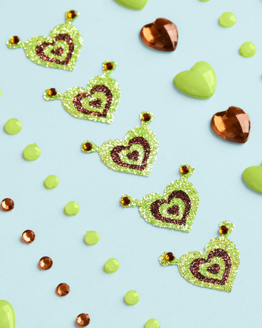 Swamp Girl Gem Set - 62 Adhesive Face Gems