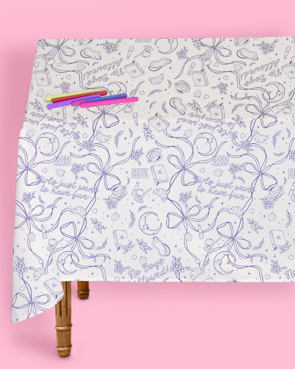 Sweet Dreams Paper Tablecloth - Coloring Tablecloth