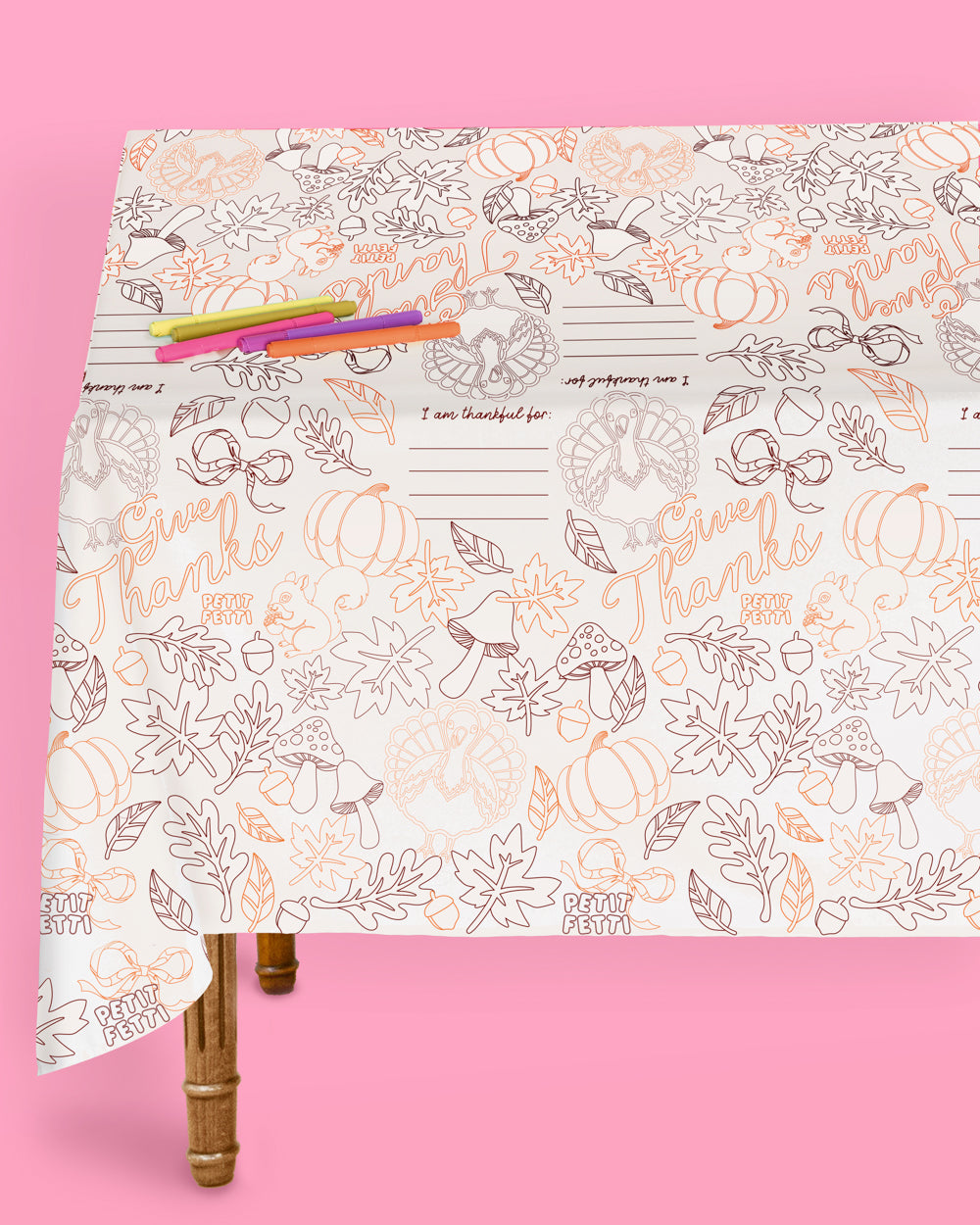 Give Thanks Paper Tablecloth - Coloring Tablecloth