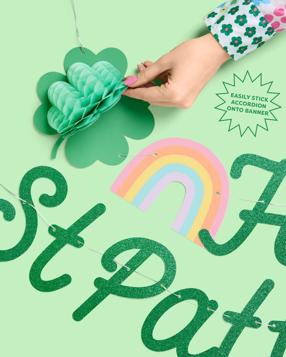 Happy St. Patty's Day Banner - 3d Glitter Banner