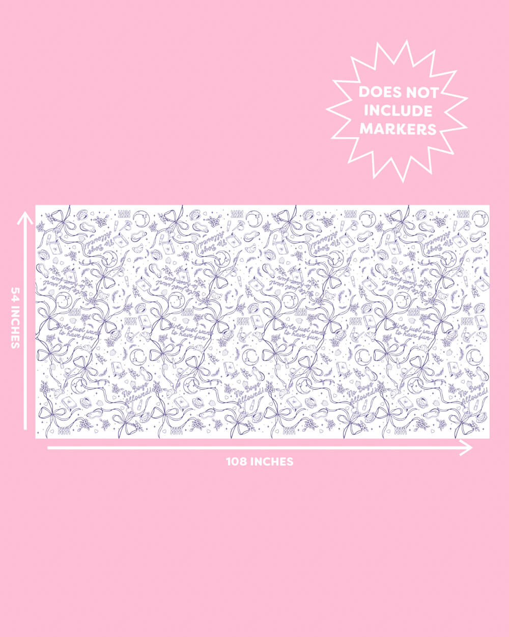 Sweet Dreams Paper Tablecloth - Coloring Tablecloth