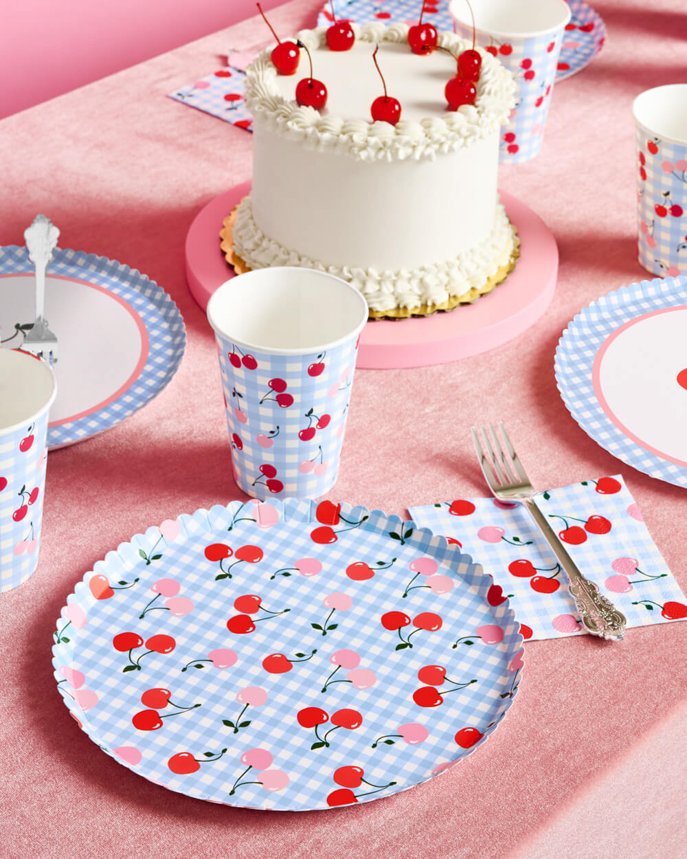 Cherry Plates - 24 Paper Plates