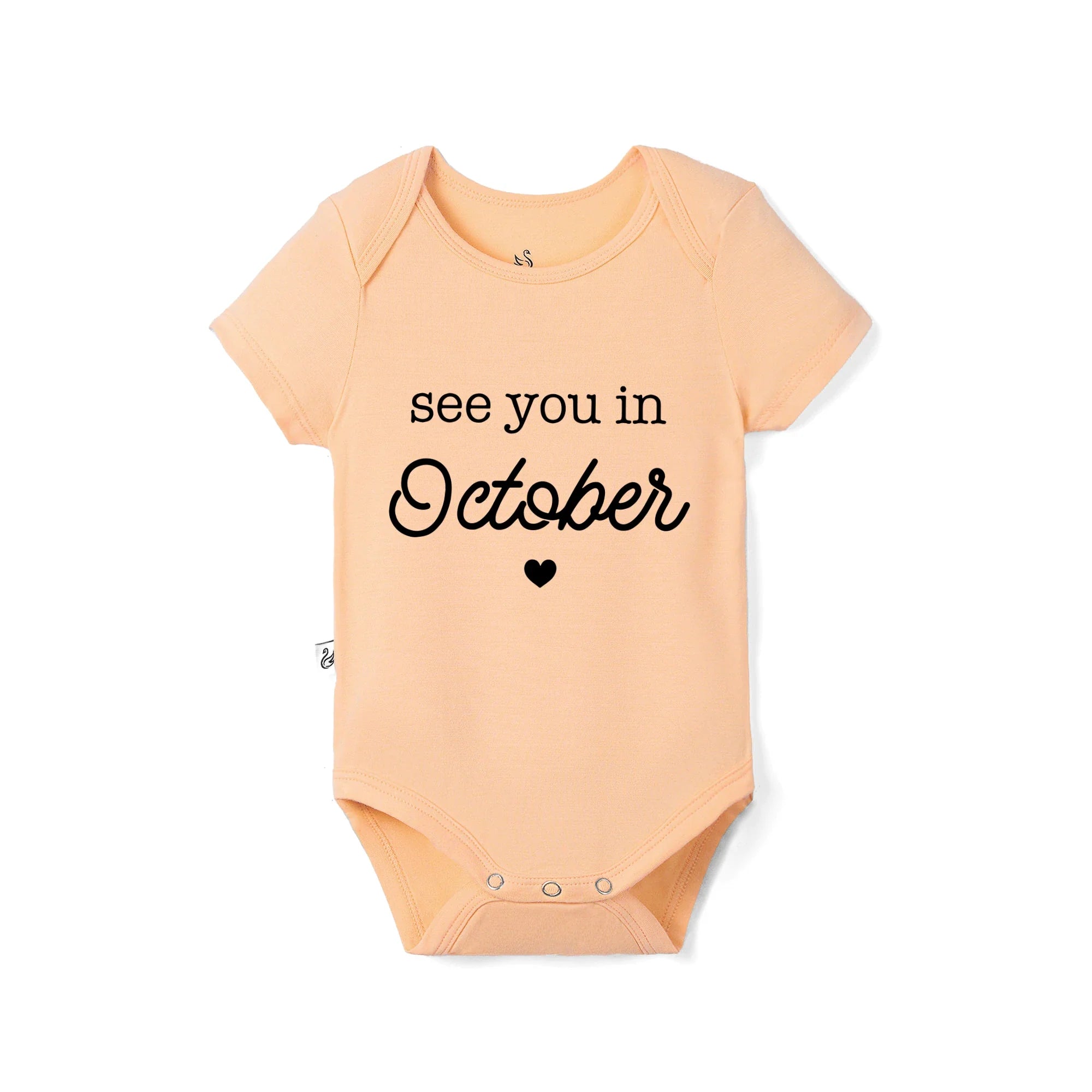 'see You In October' Bamboo Baby Bodysuit