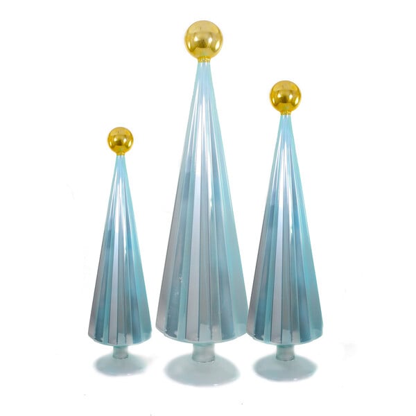 Pleated Tree, Sky Gold Set Of 3