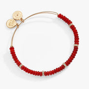 Red Semi-precious Rondelle Beaded Bangle
