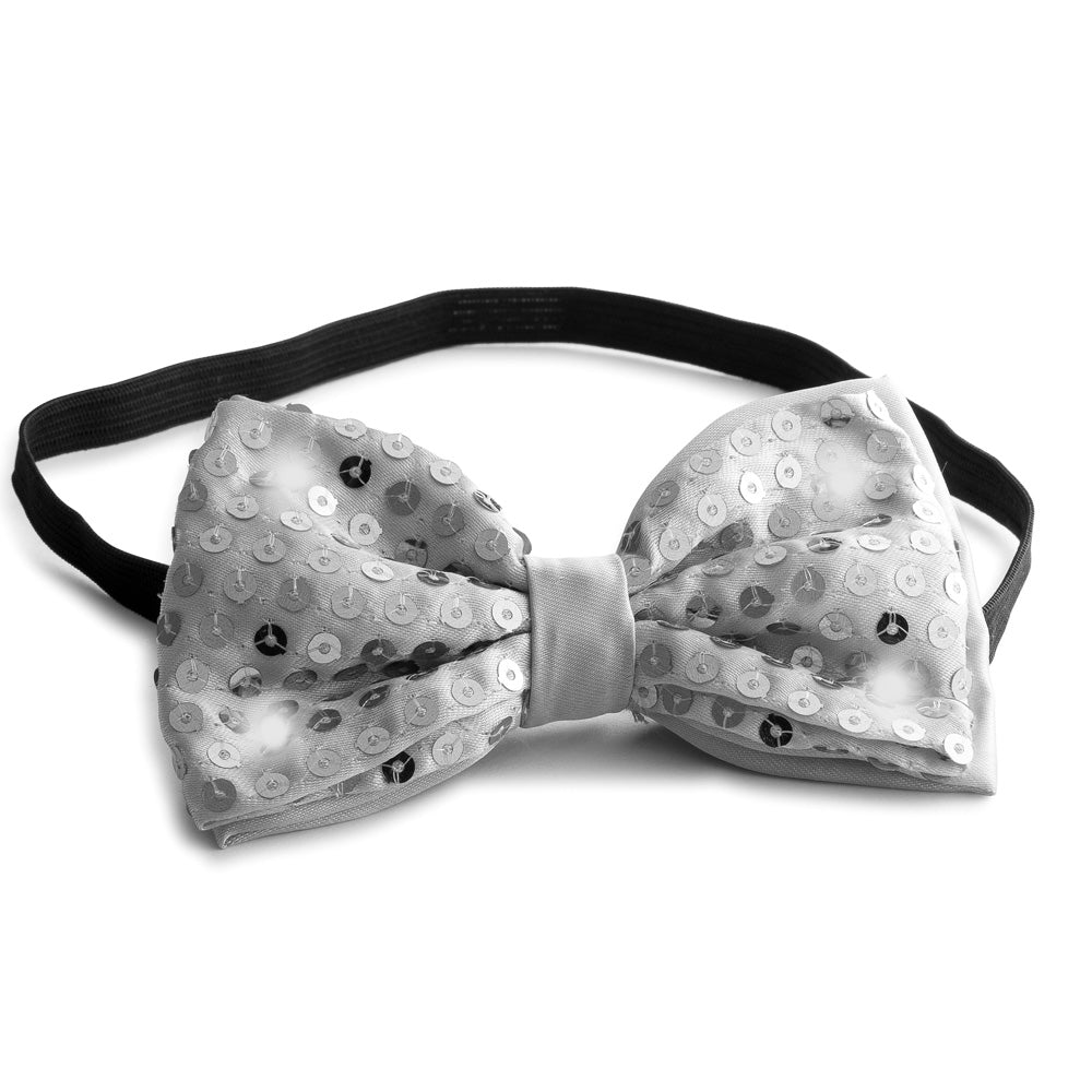 Sequin Bow Tie With Led Flashing Lights