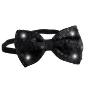 Sequin Bow Tie With Led Flashing Lights