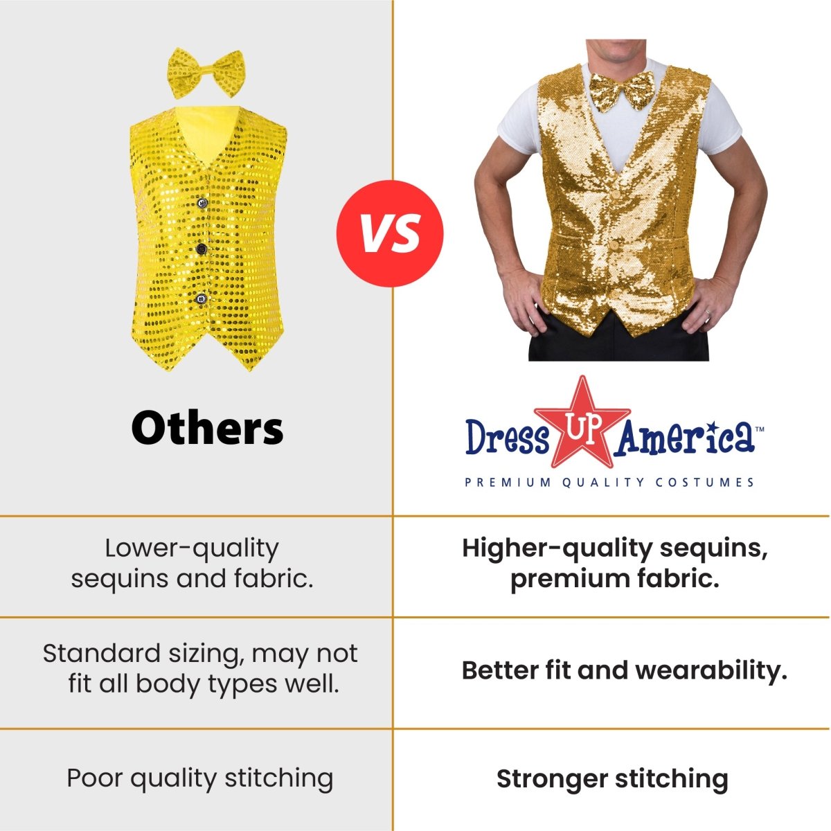 Sequin Vest With Bowtie - Adults