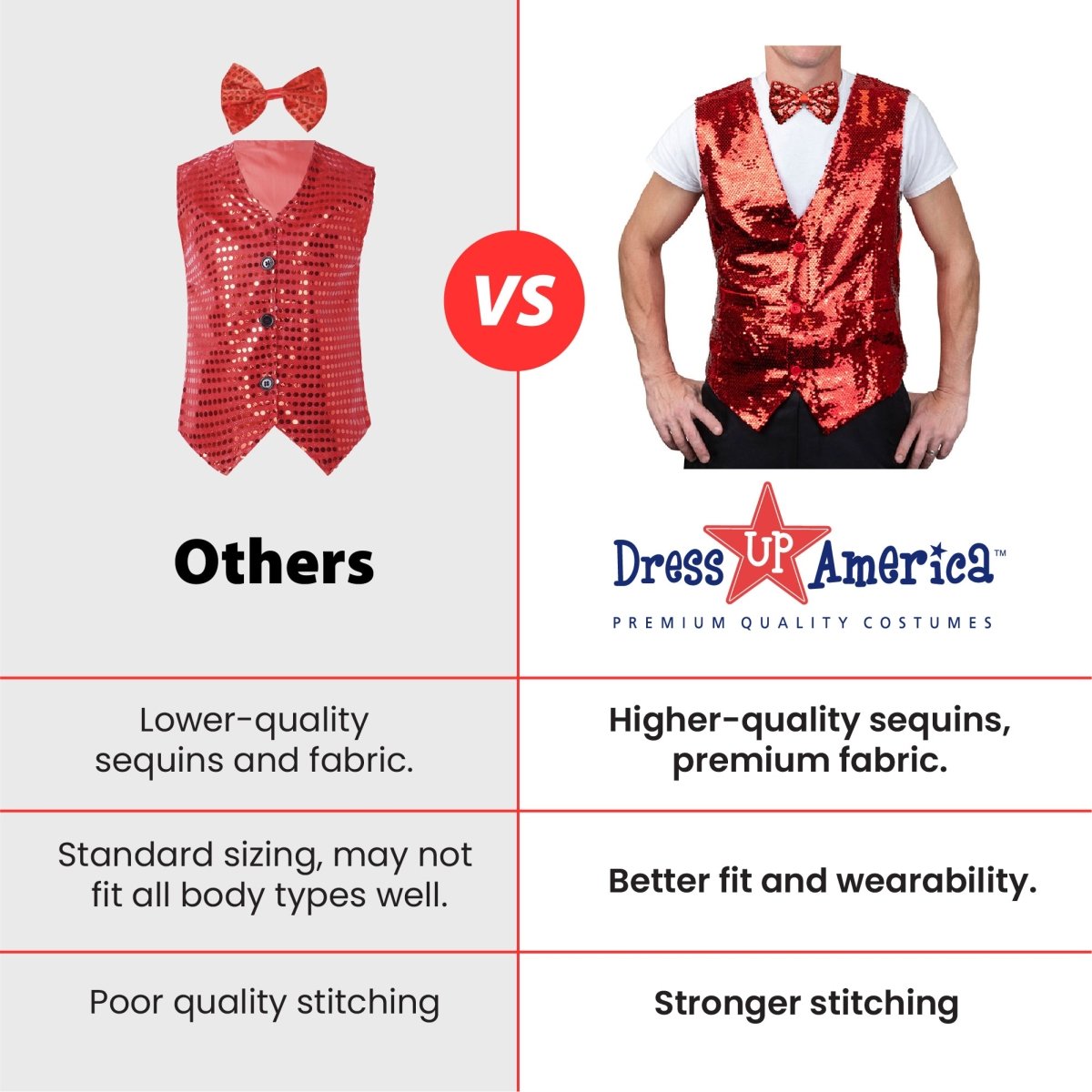 Sequin Vest With Bowtie - Adults