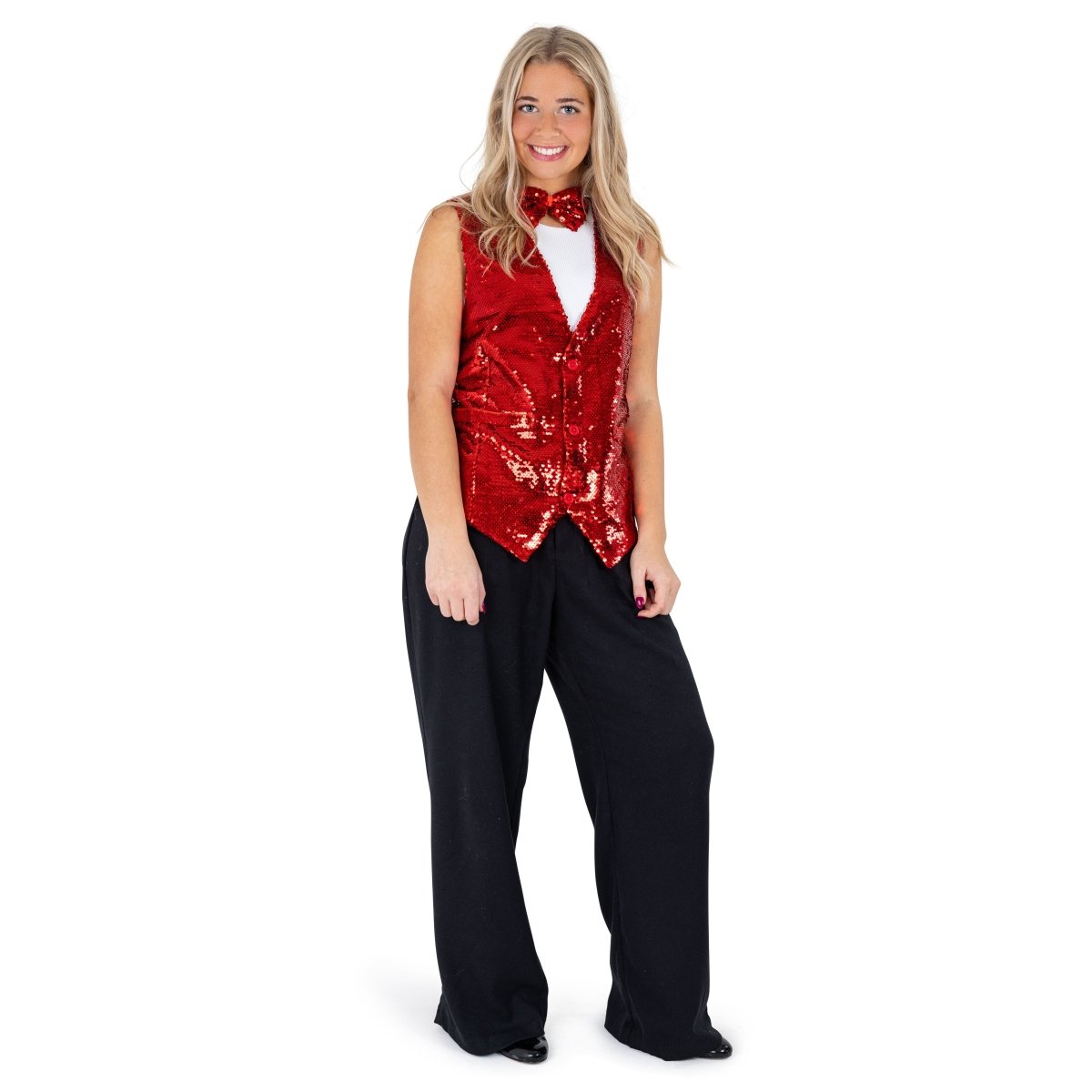Sequin Vest With Bowtie - Adults