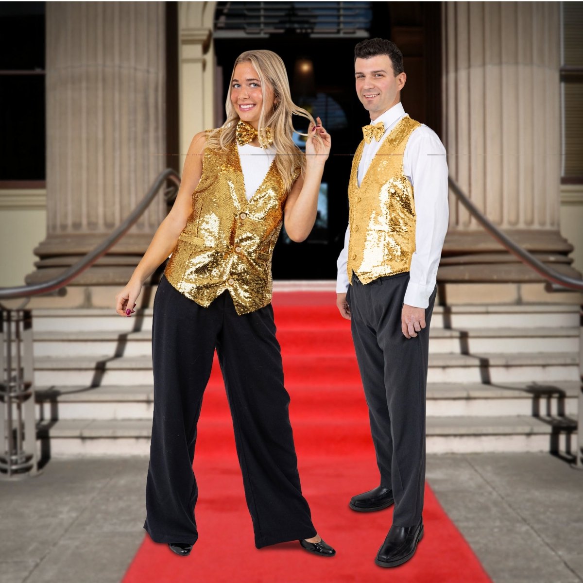 Sequin Vest With Bowtie - Adults