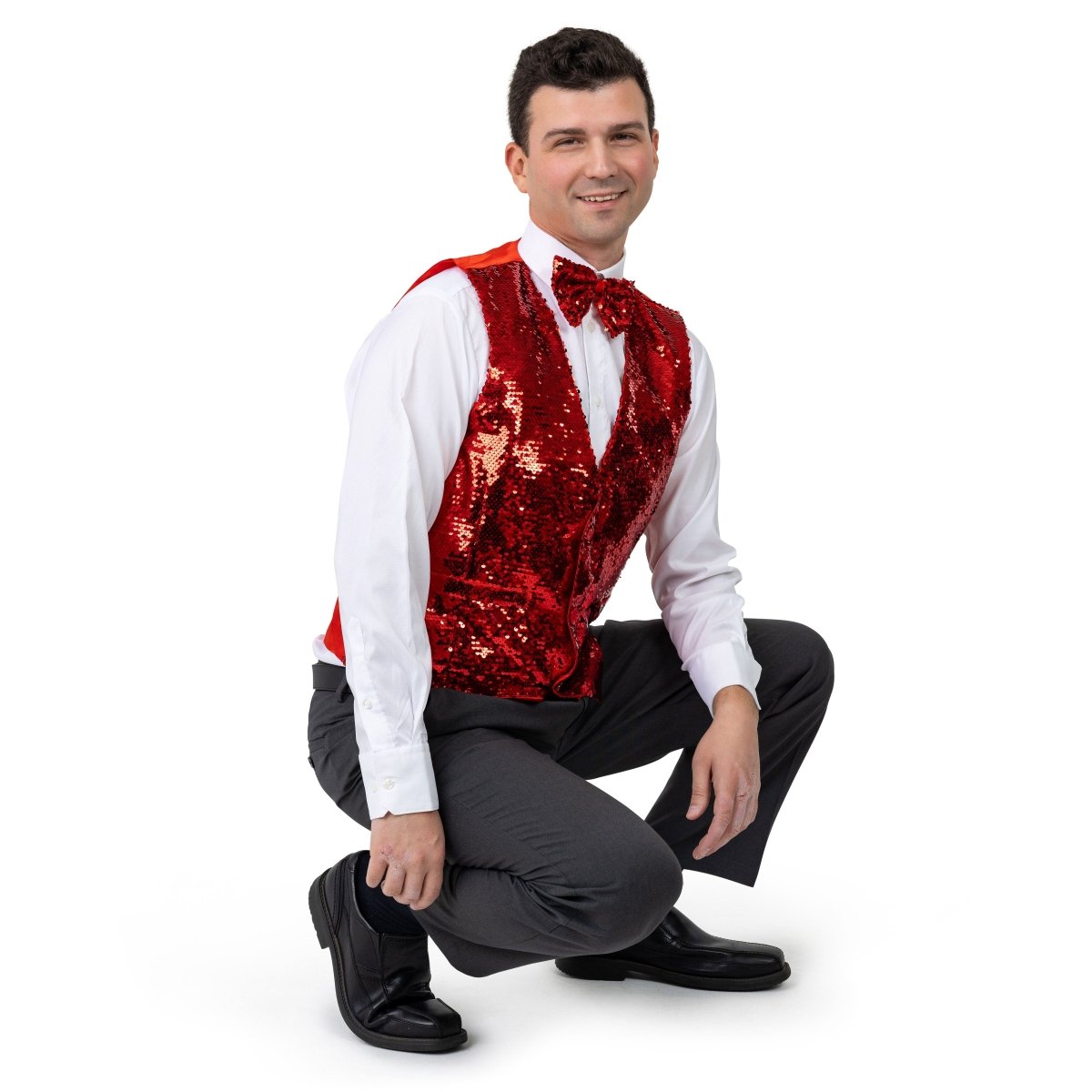 Sequin Vest With Bowtie - Adults