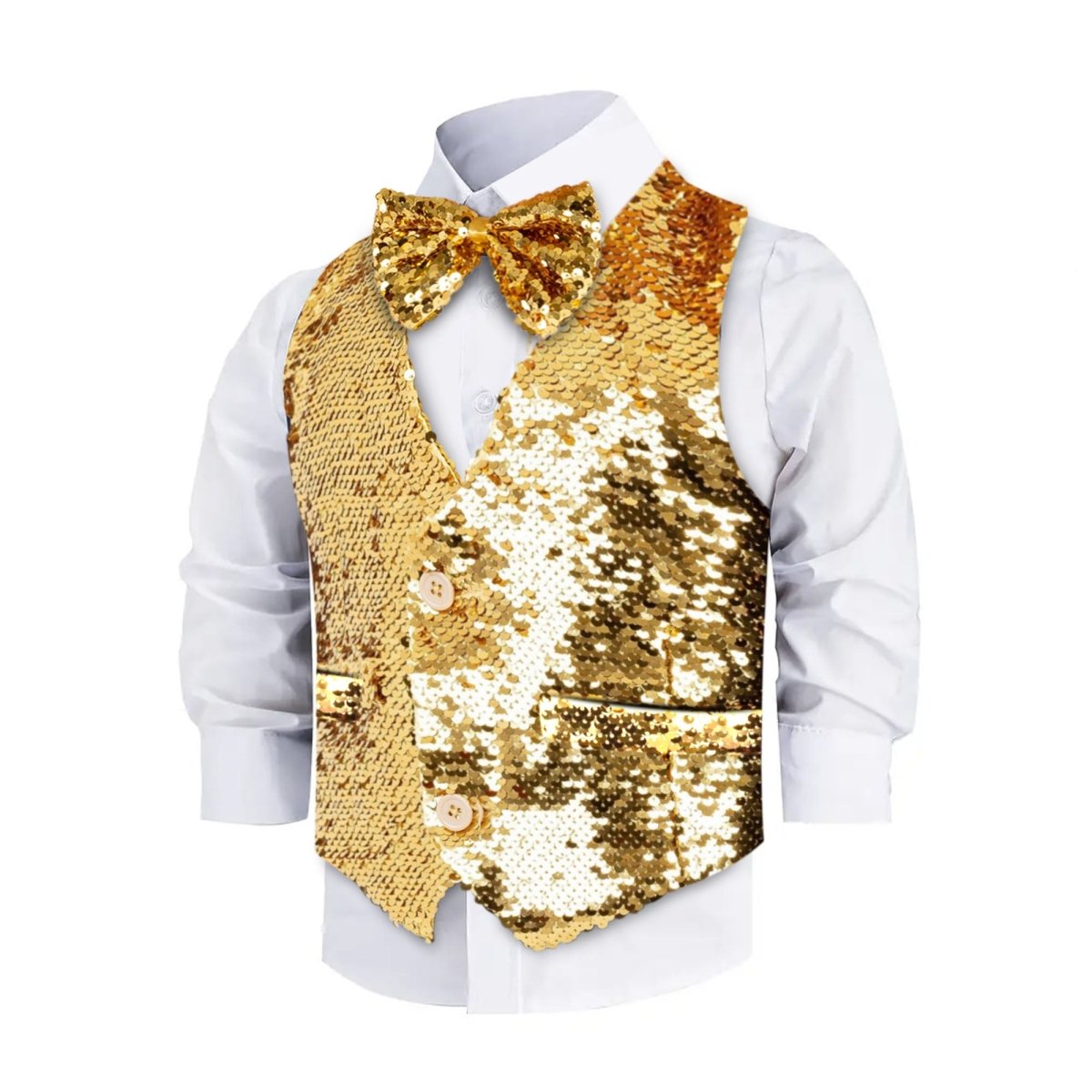 Sequin Vest With Bowtie - Kids