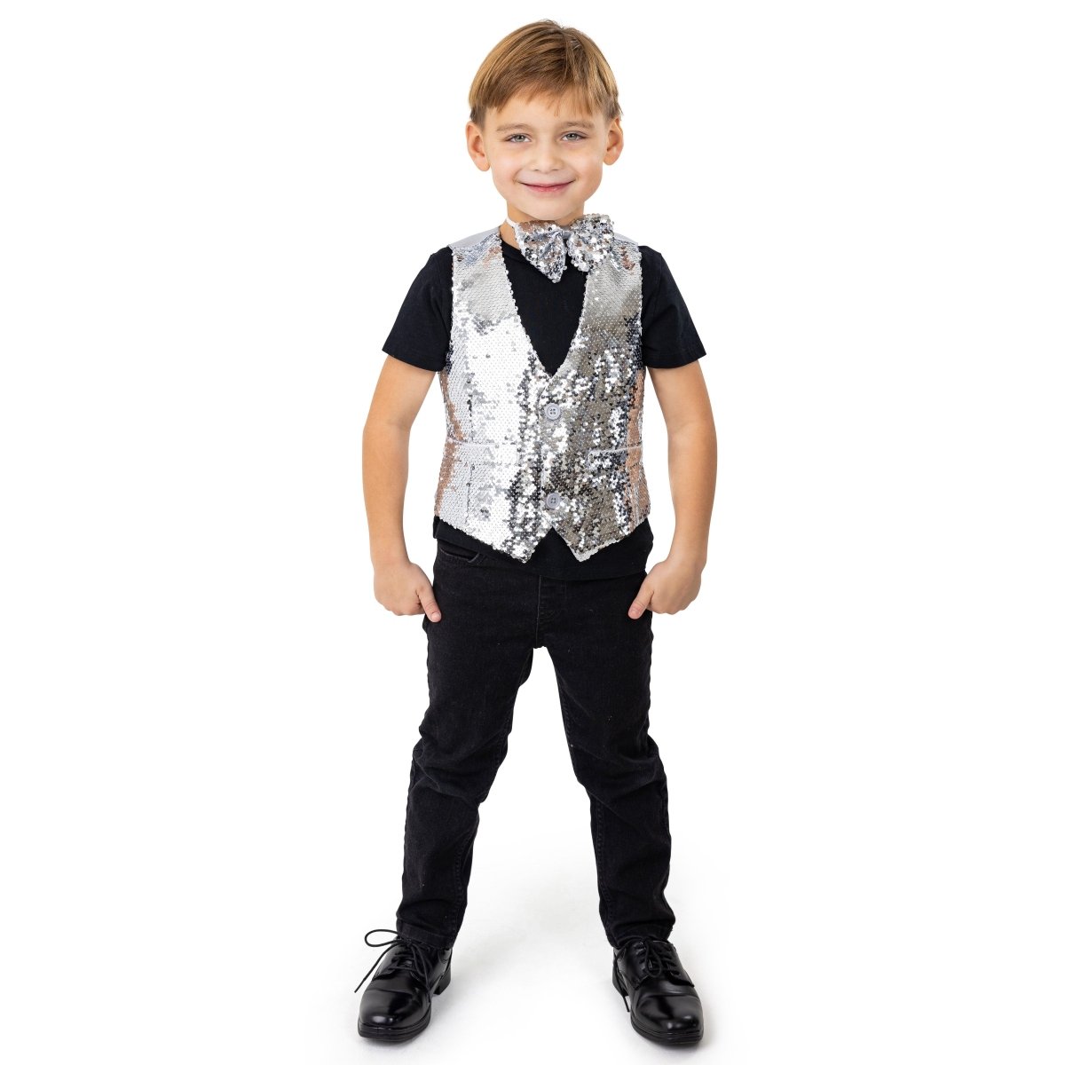 Sequin Vest With Bowtie - Kids