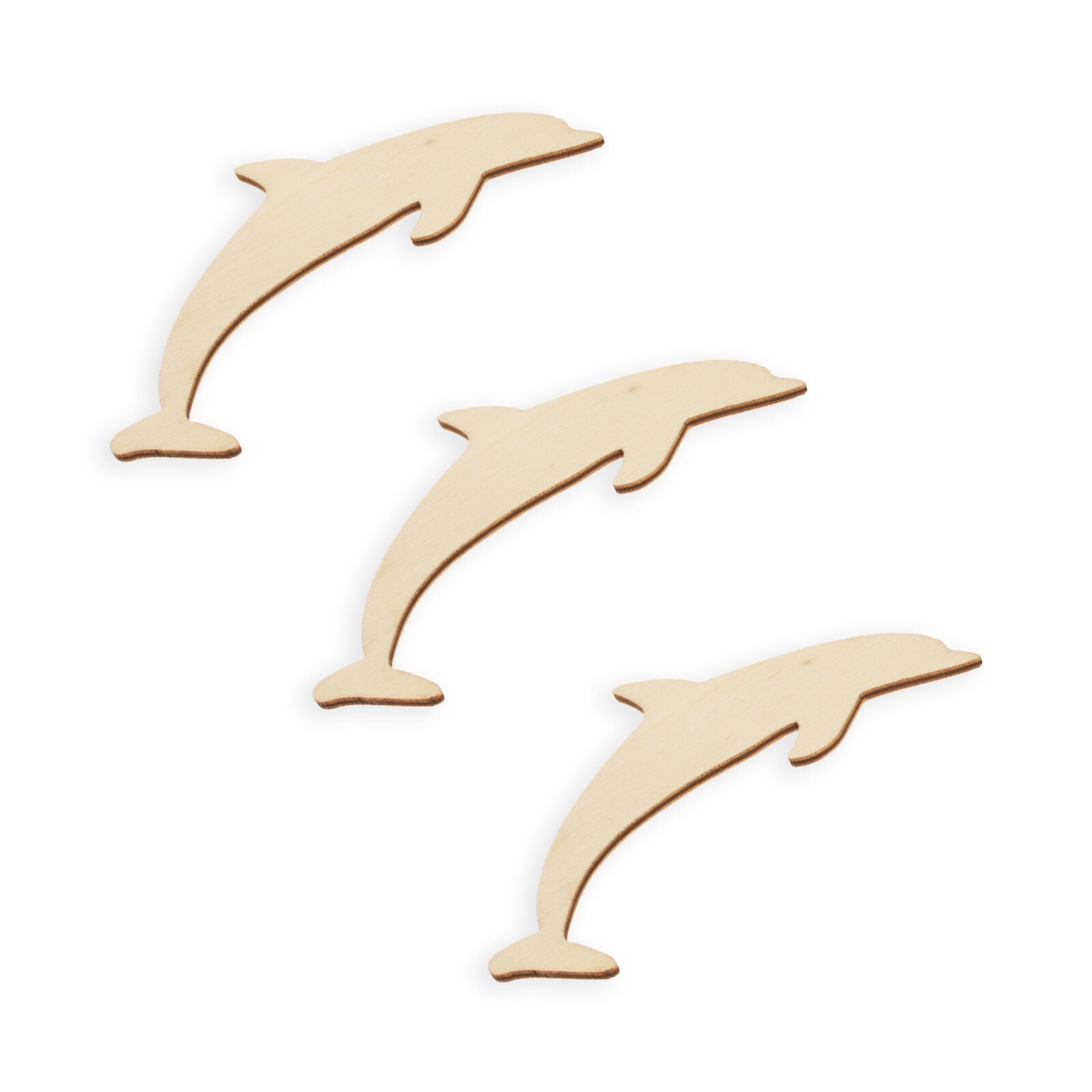 3 Dolphin Unfinished Wooden Shapes Craft Cutouts Diy Unpainted 3d Plaques 4 Inches