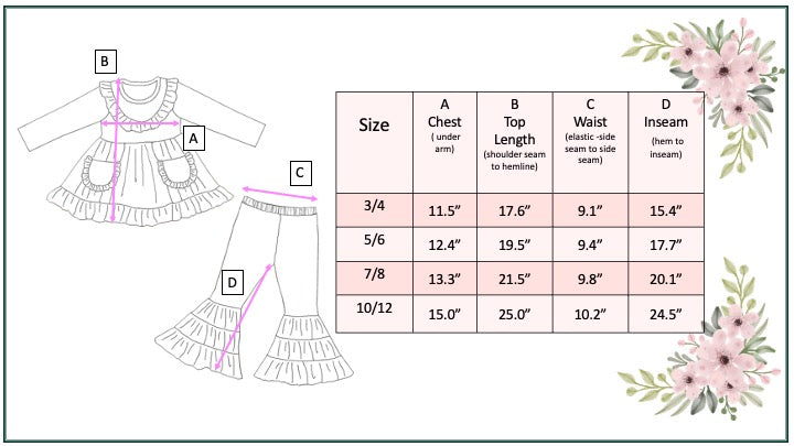 Beige Floral Bell Bottom Pant Set