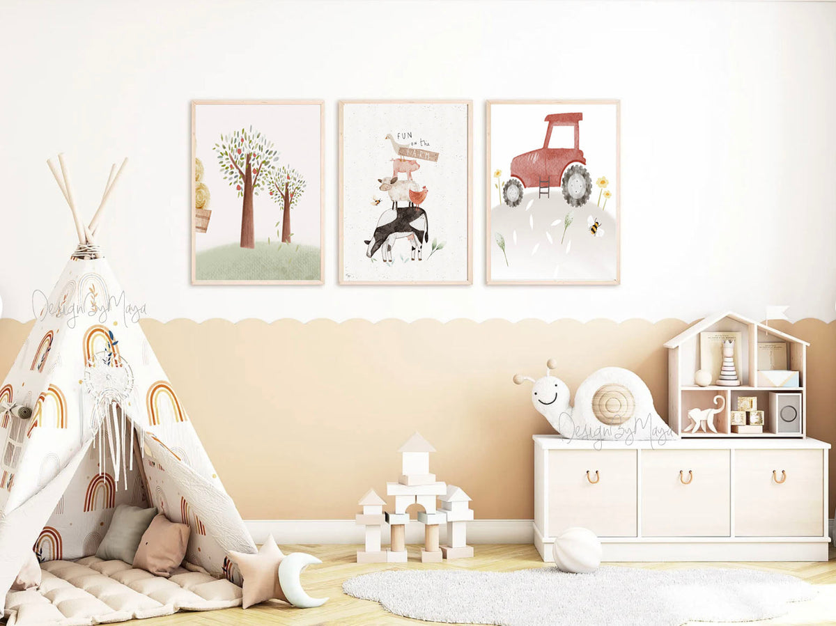 Baby Safari Animals Prints - Luster Paper Nursery Wall Art Prints