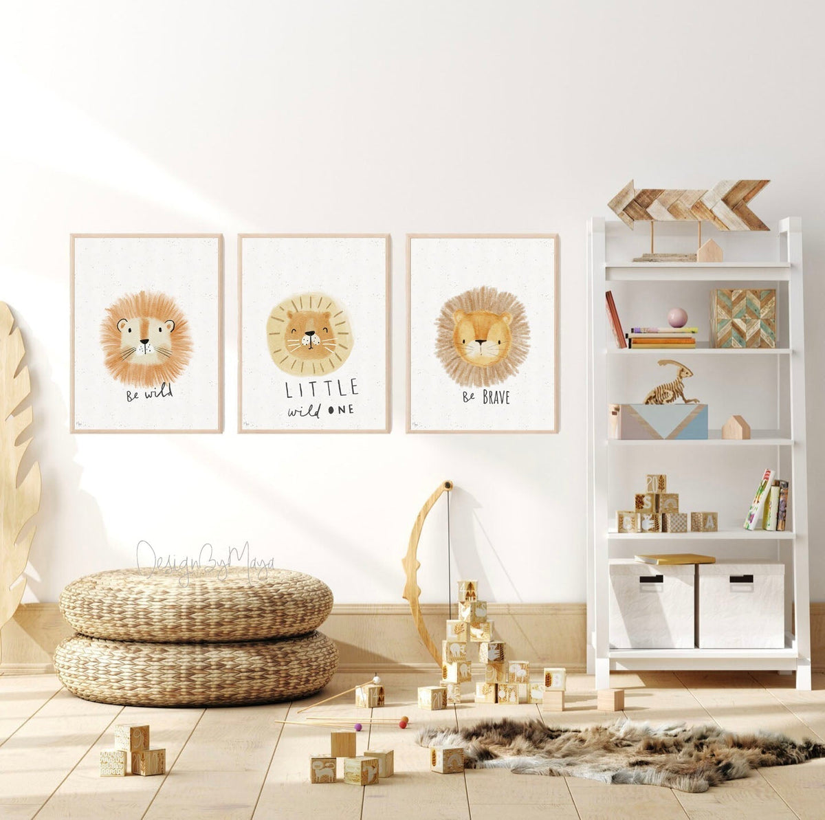 Cute Lion Prints - Luster Paper Nursery Wall Art Prints