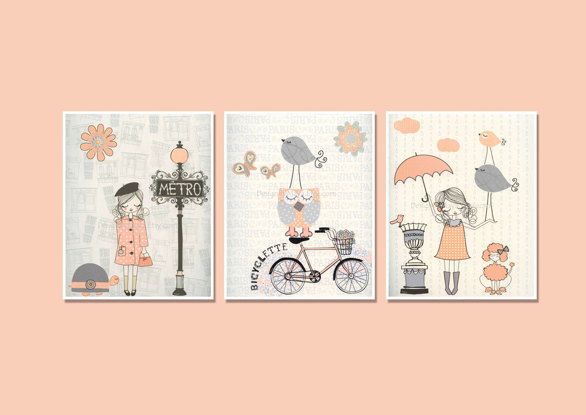 French Paris Metro Set - Luster Paper Nursery Wall Art Prints