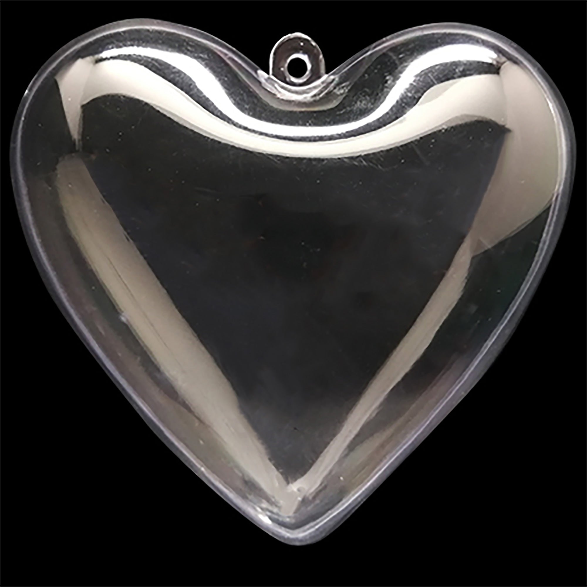 Set Of 3 Clear Plastic Heart Ornaments 3.85 Inches (98 Mm)