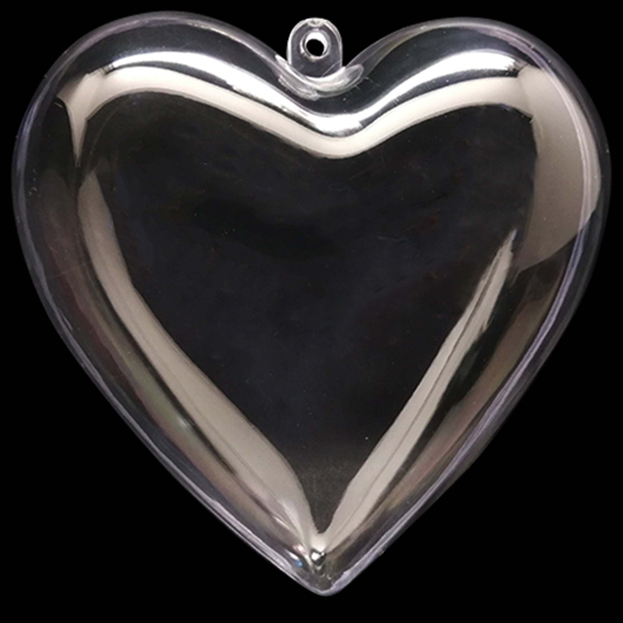 Set Of 3 Clear Plastic Heart Ornament 4.6 Inches (117 Mm)