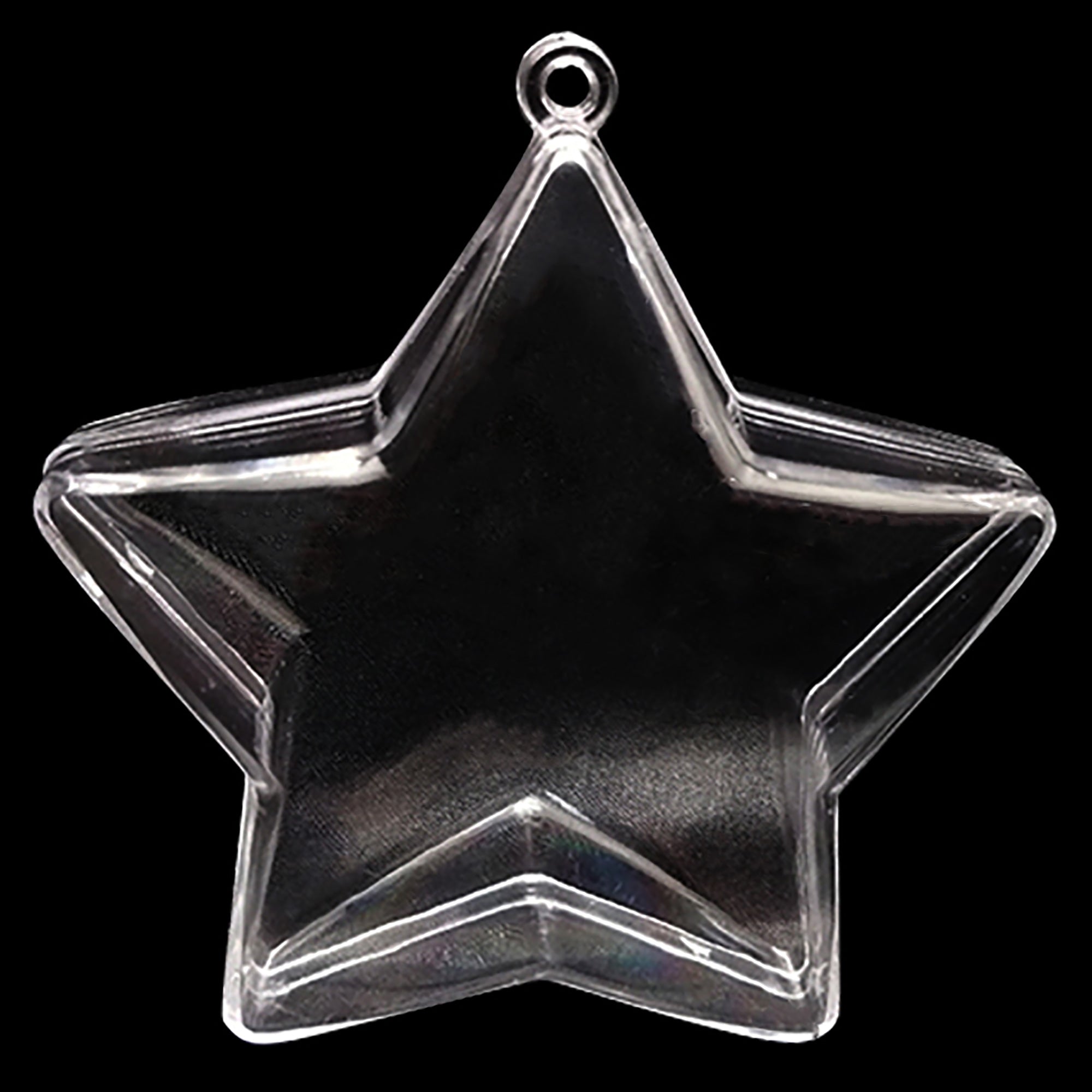 Set Of 3 Clear Plastic Star Ornaments 3.25 Inches (83 Mm)