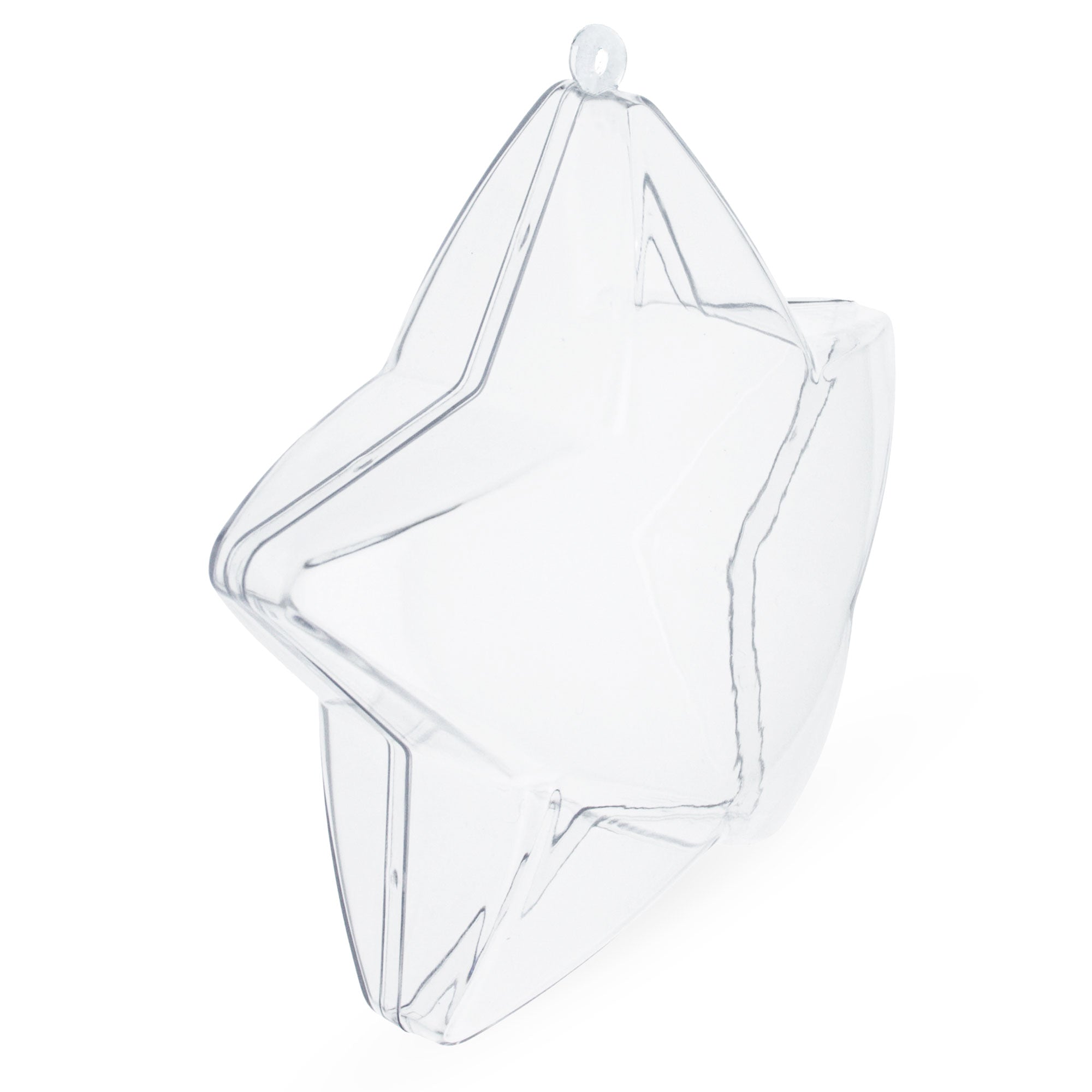 Set Of 3 Clear Plastic Star Ornaments 4 Inches