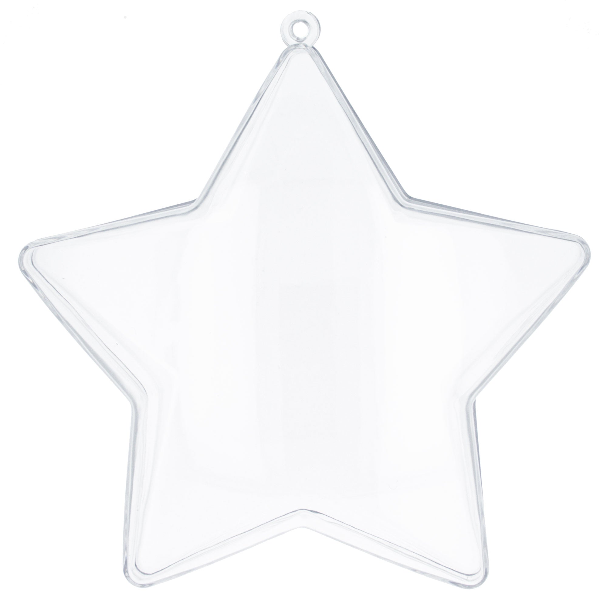 Set Of 3 Clear Plastic Star Ornaments 4 Inches