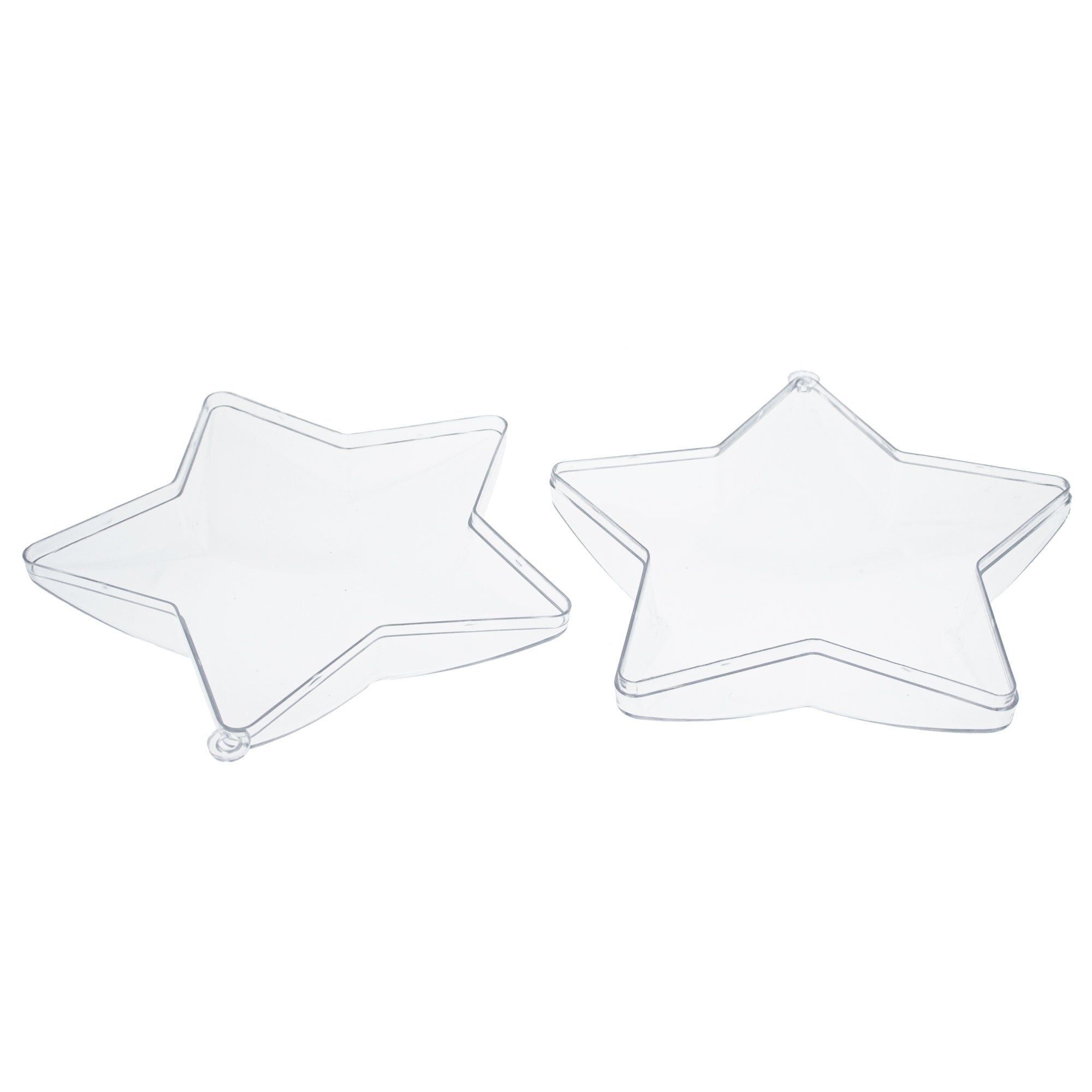 Set Of 3 Clear Plastic Star Ornaments 4 Inches