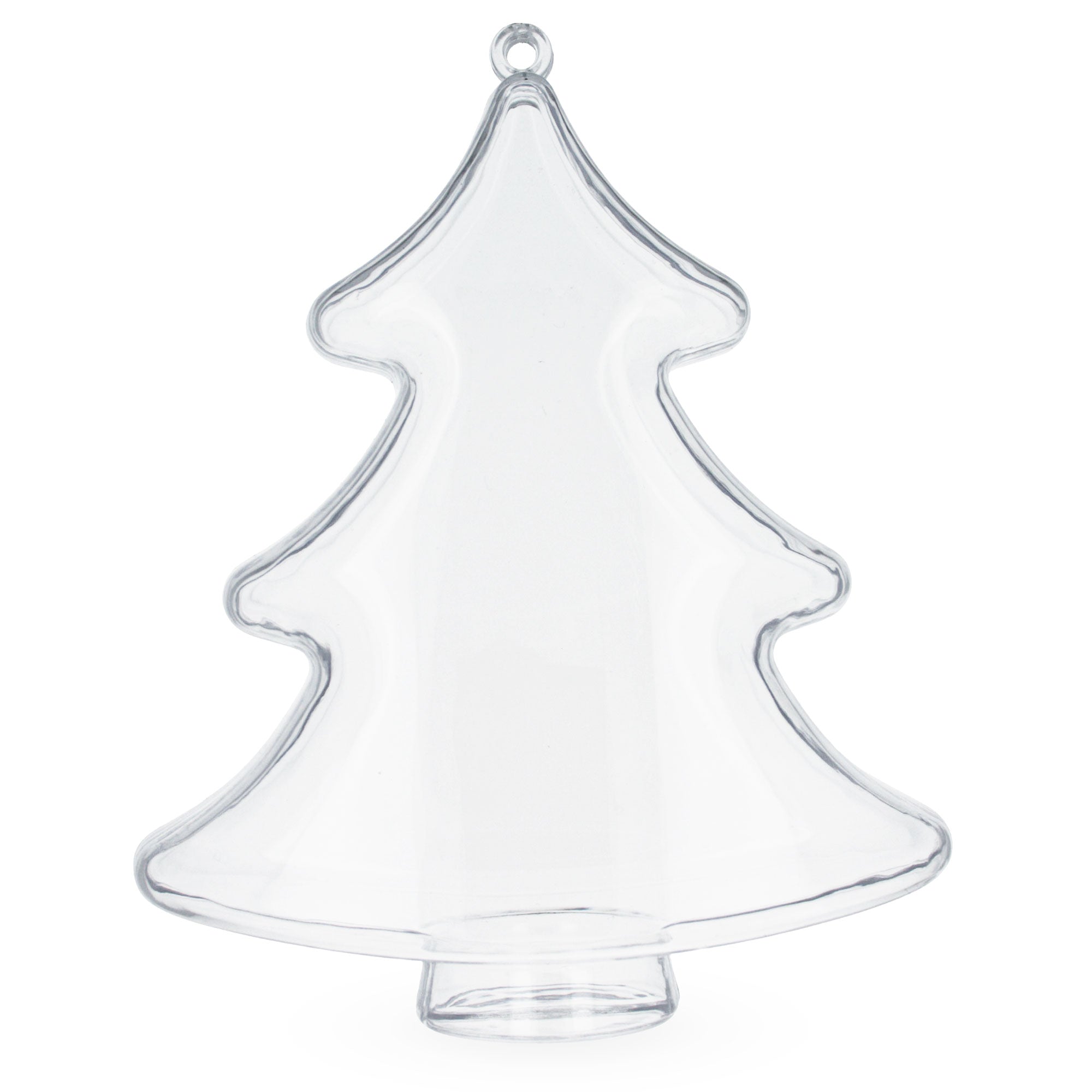 Set Of 3 Clear Plastic Christmas Tree Ornaments 4.35 Inches (110.5 Mm)