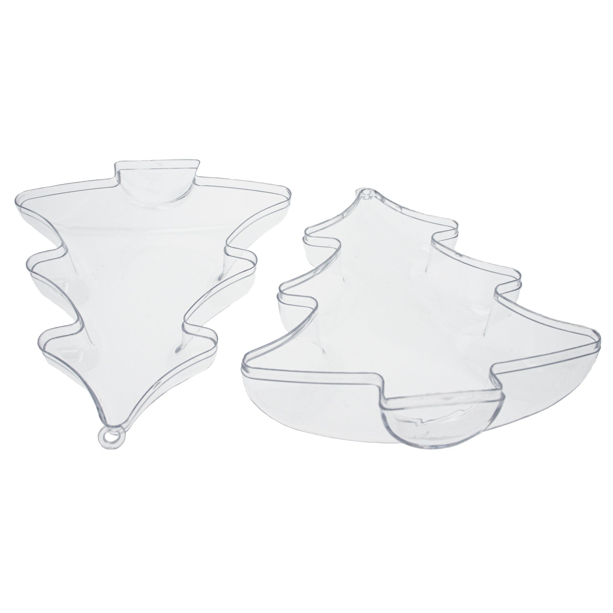 Set Of 3 Clear Plastic Christmas Tree Ornaments 4.35 Inches (110.5 Mm)