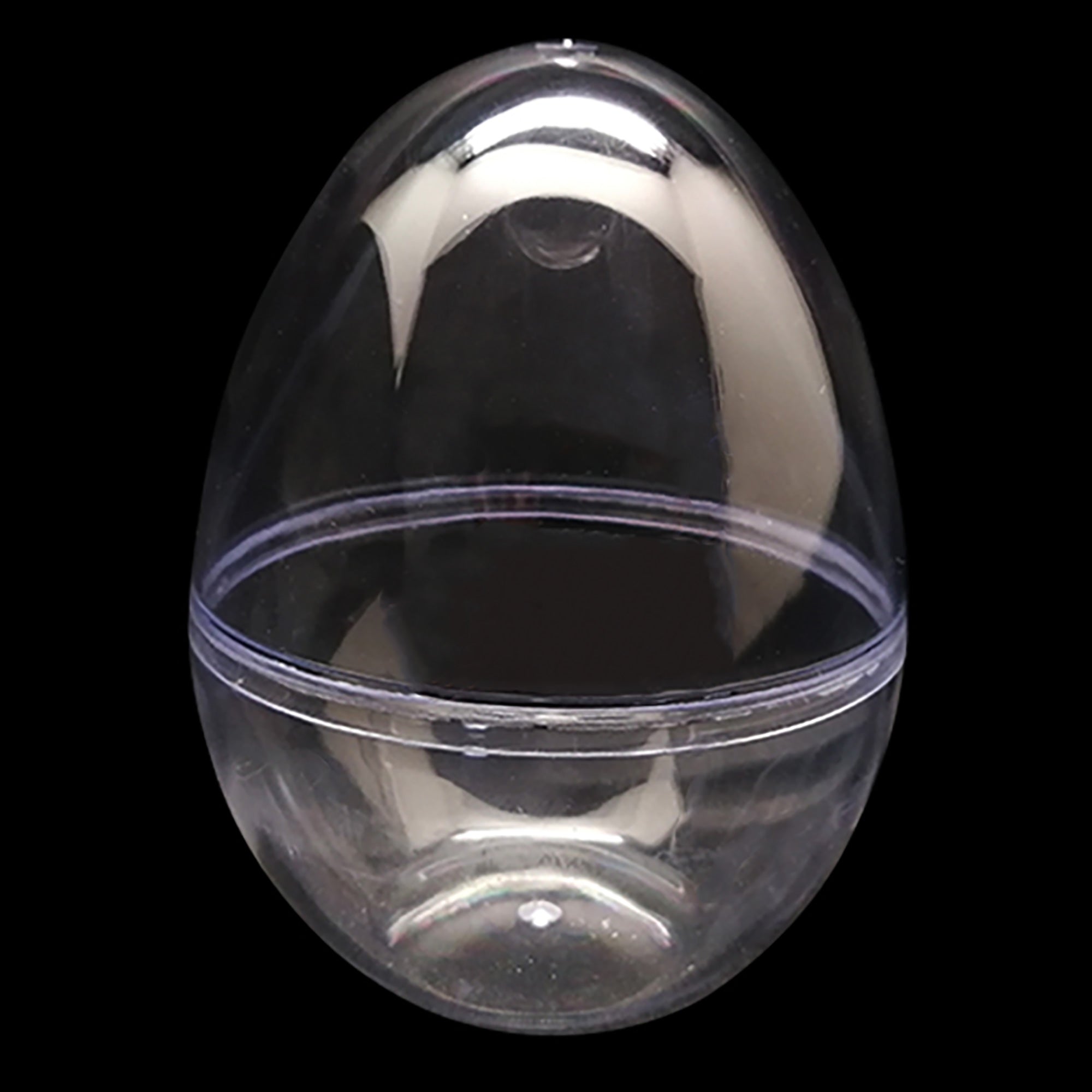 Set Of 3 Clear Plastic Standing Egg Ornaments 3.58 Inches (91 Mm)