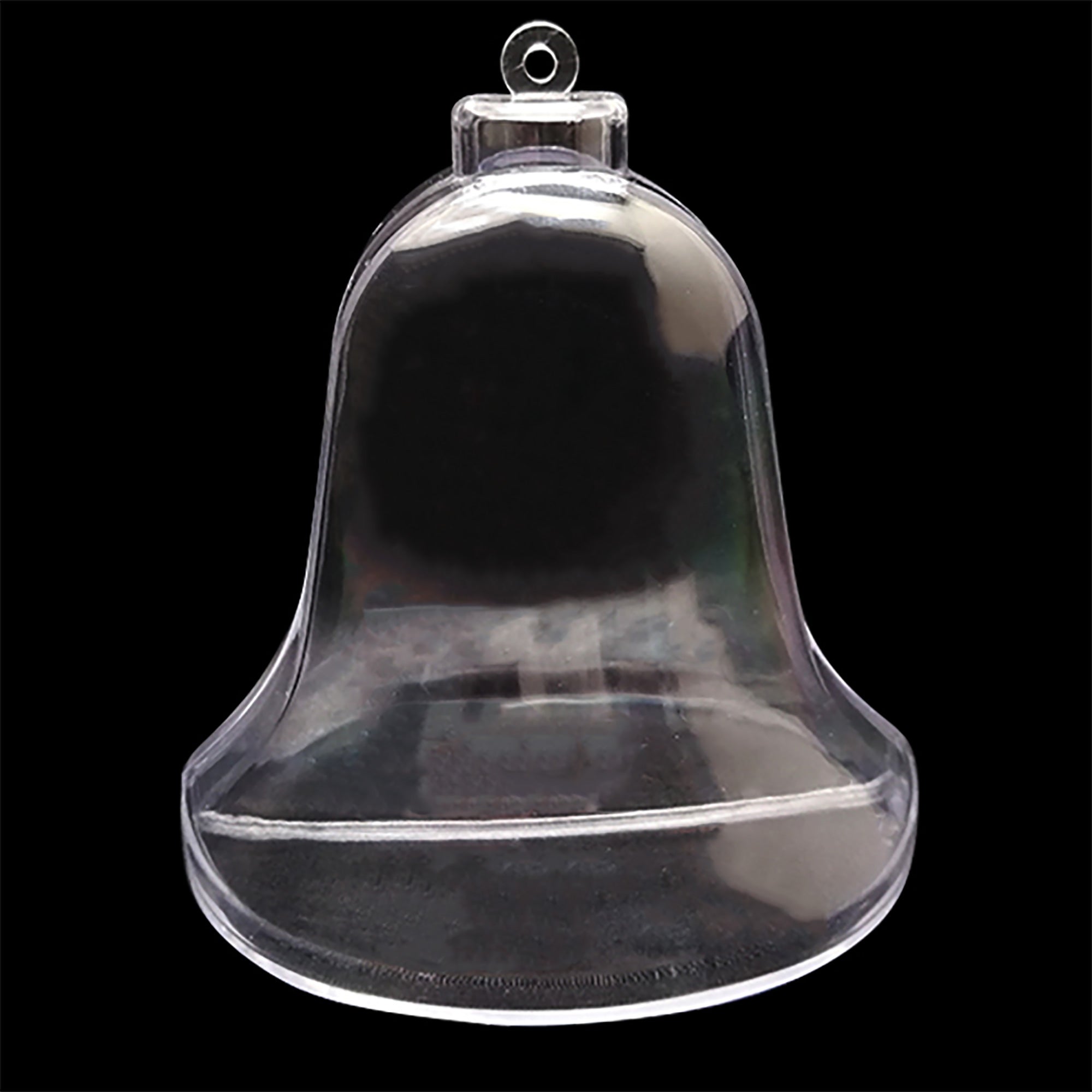 Set Of 3 Clear Plastic Bell Ornaments 3.7 Inches (94 Mm)