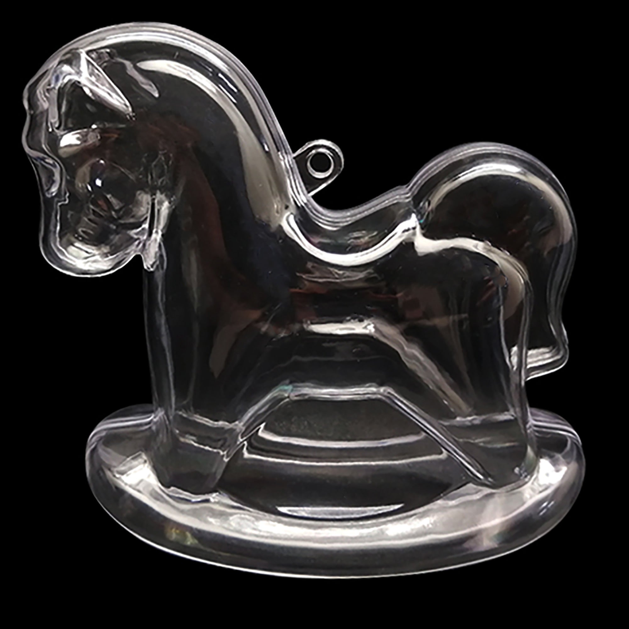 Clear Plastic Rocking Horse Ornaments 3.4 Inches (86 Mm)