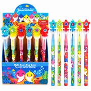 Shark Family Stackable Crayon With Stamper Topper