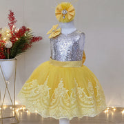 Shay Silver & Yellow Party Dress