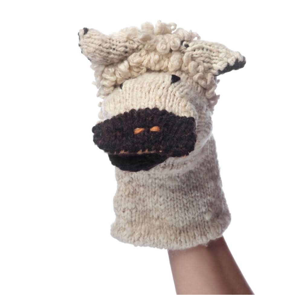 Organic Wool Knit Hand Puppet  | Sawyer The Sheep