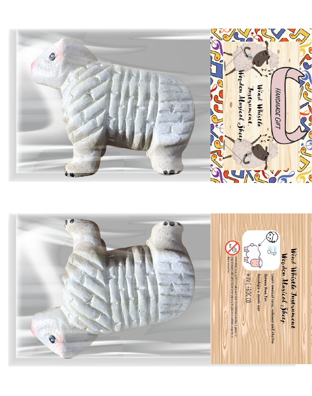 White Musical Whistle Sheep Instrument