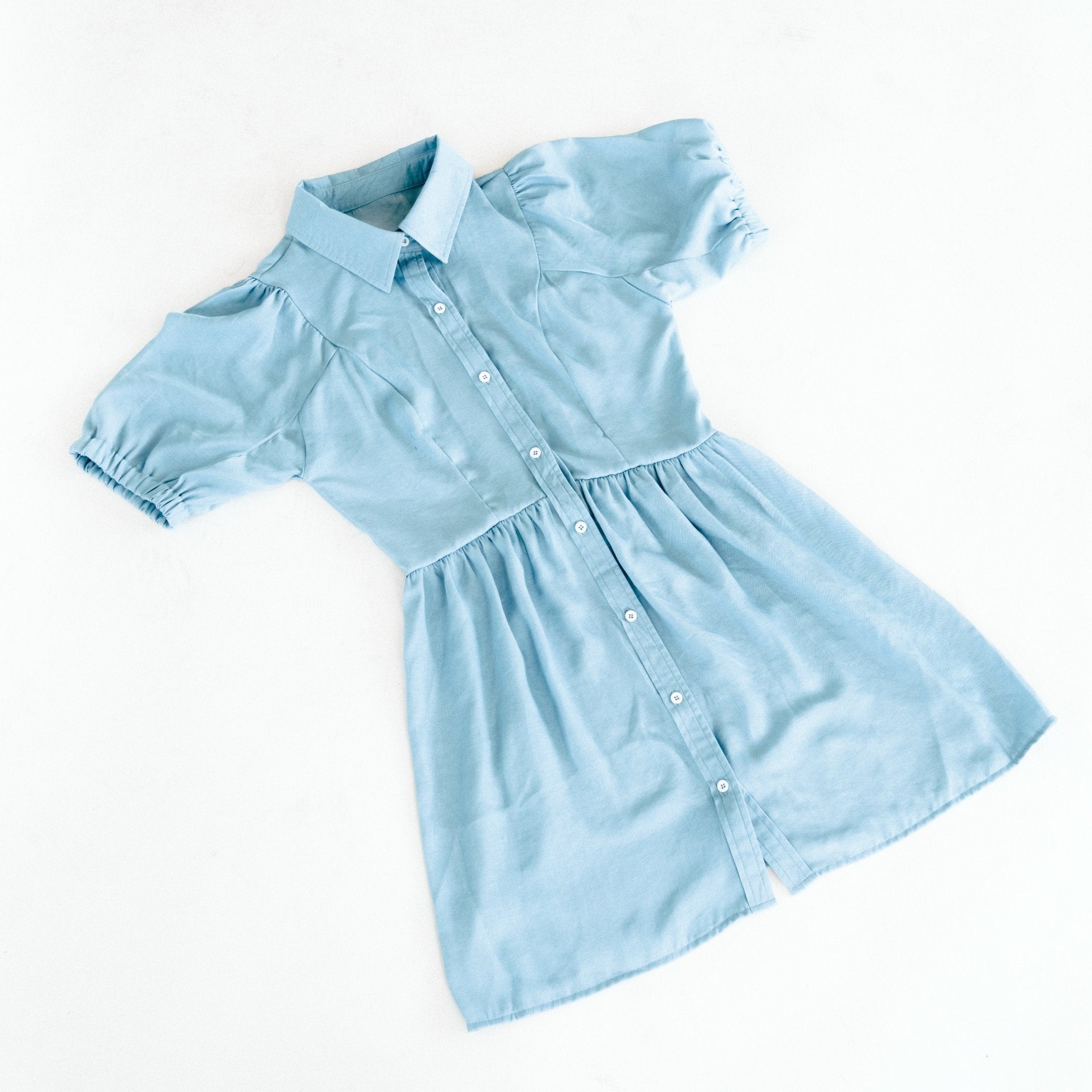 Shimmer Button Down Drop Waist Dress- Women