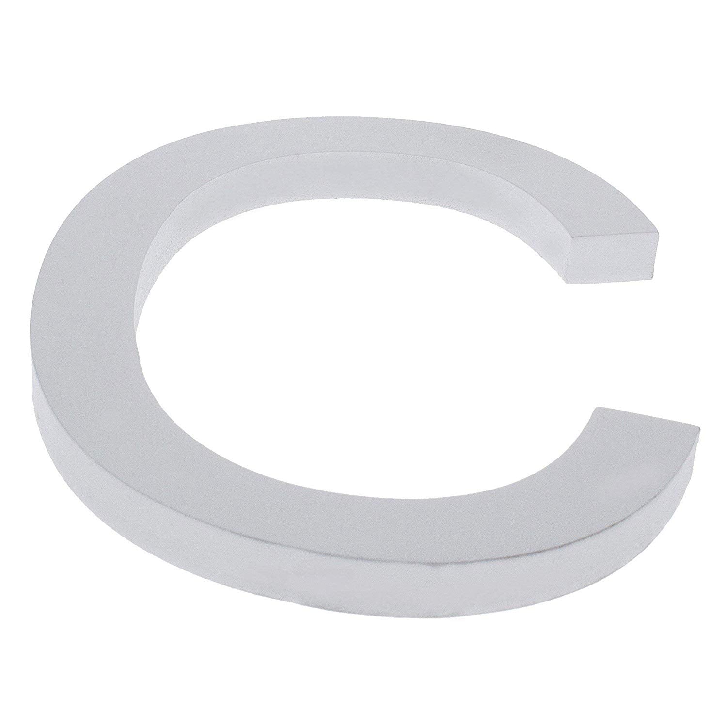 Arial Font White Painted Mdf Wood Letter C (6 Inches)