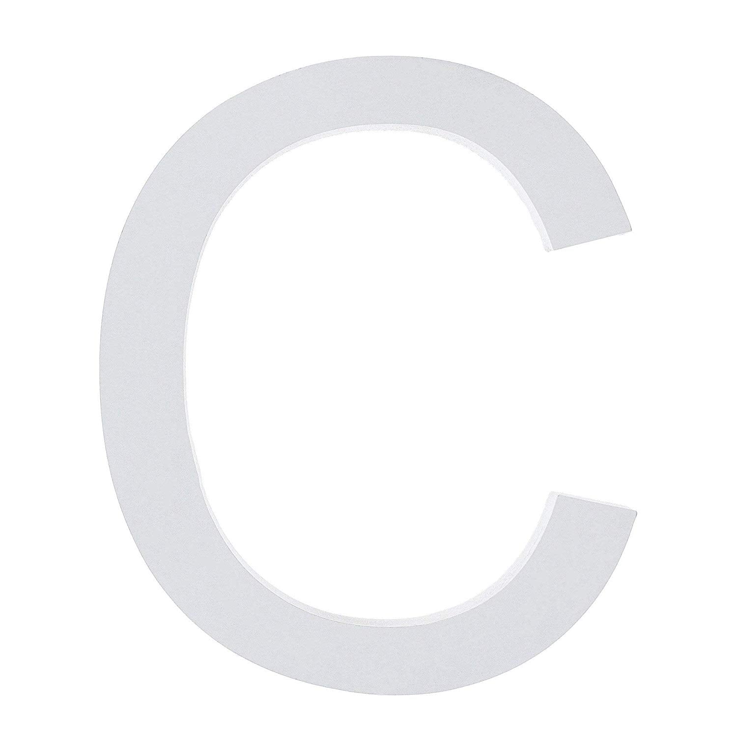 Arial Font White Painted Mdf Wood Letter C (6 Inches)