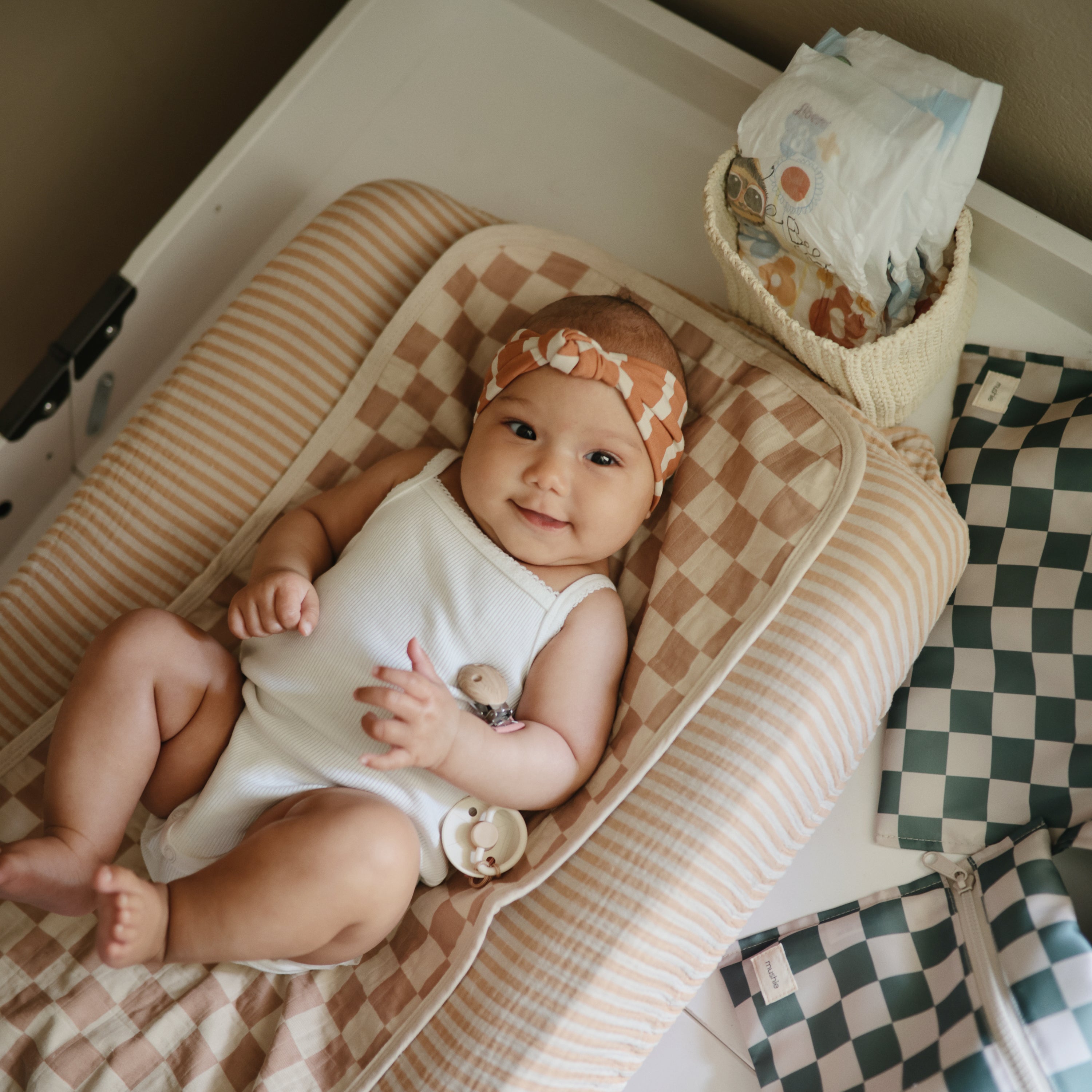 Linen Pacifier Clip 2-pack