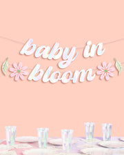 Baby In Bloom Banner - Iridescent Foil Banner