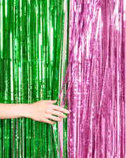 Pink Goes Good W. Green Curtain - Pink + Green Foil Curtains