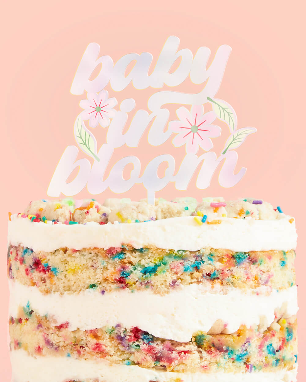 Baby In Bloom Topper - Iridescent Cake Topper
