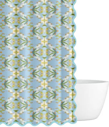 Laura Park English Garden Blue Shower Curtain