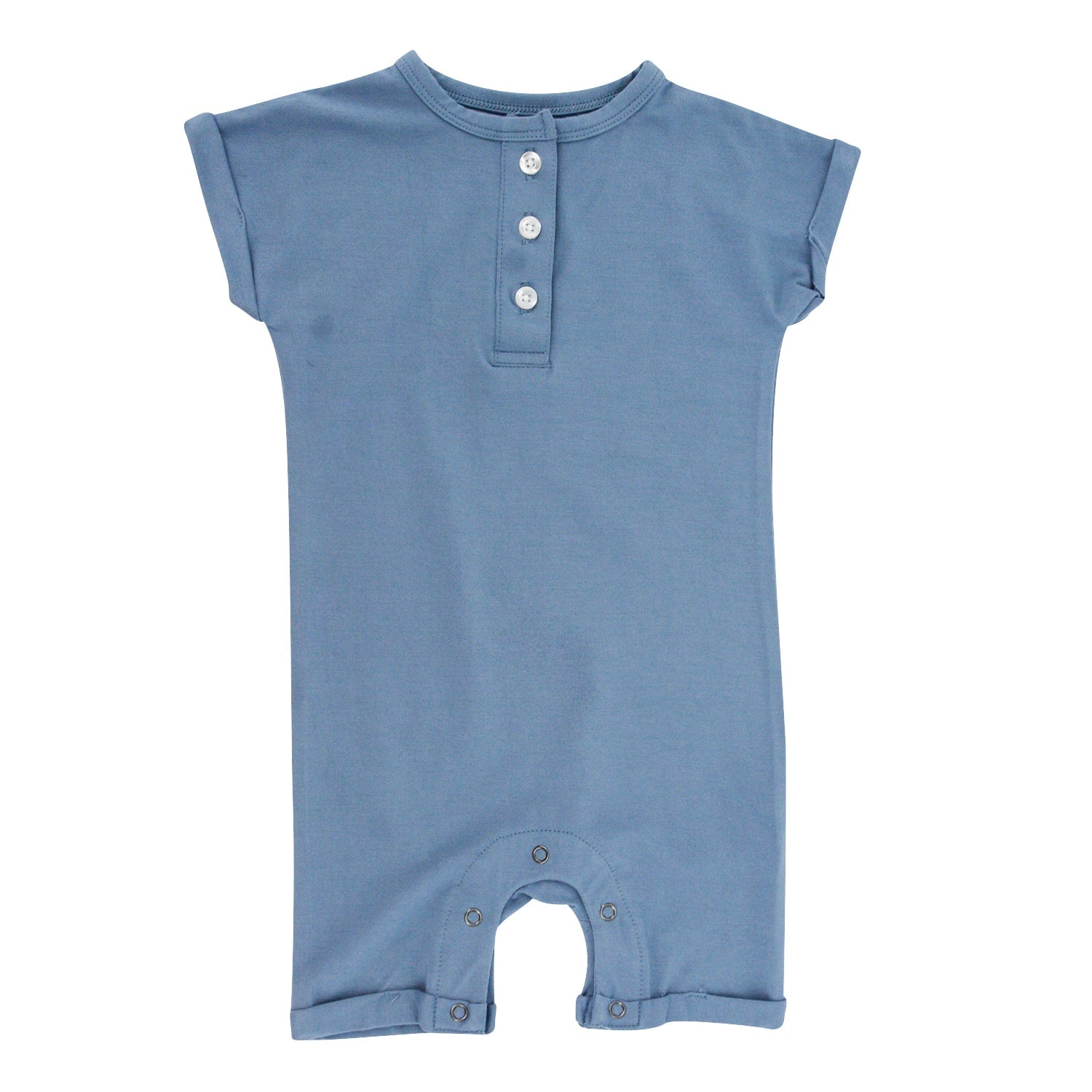 Button Romper - Captain Blue