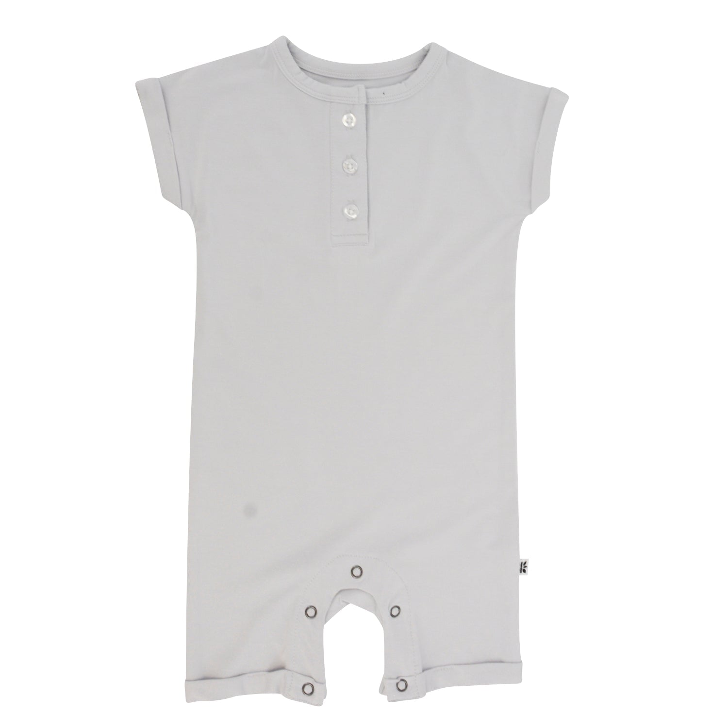 Button Romper - Glacial Grey