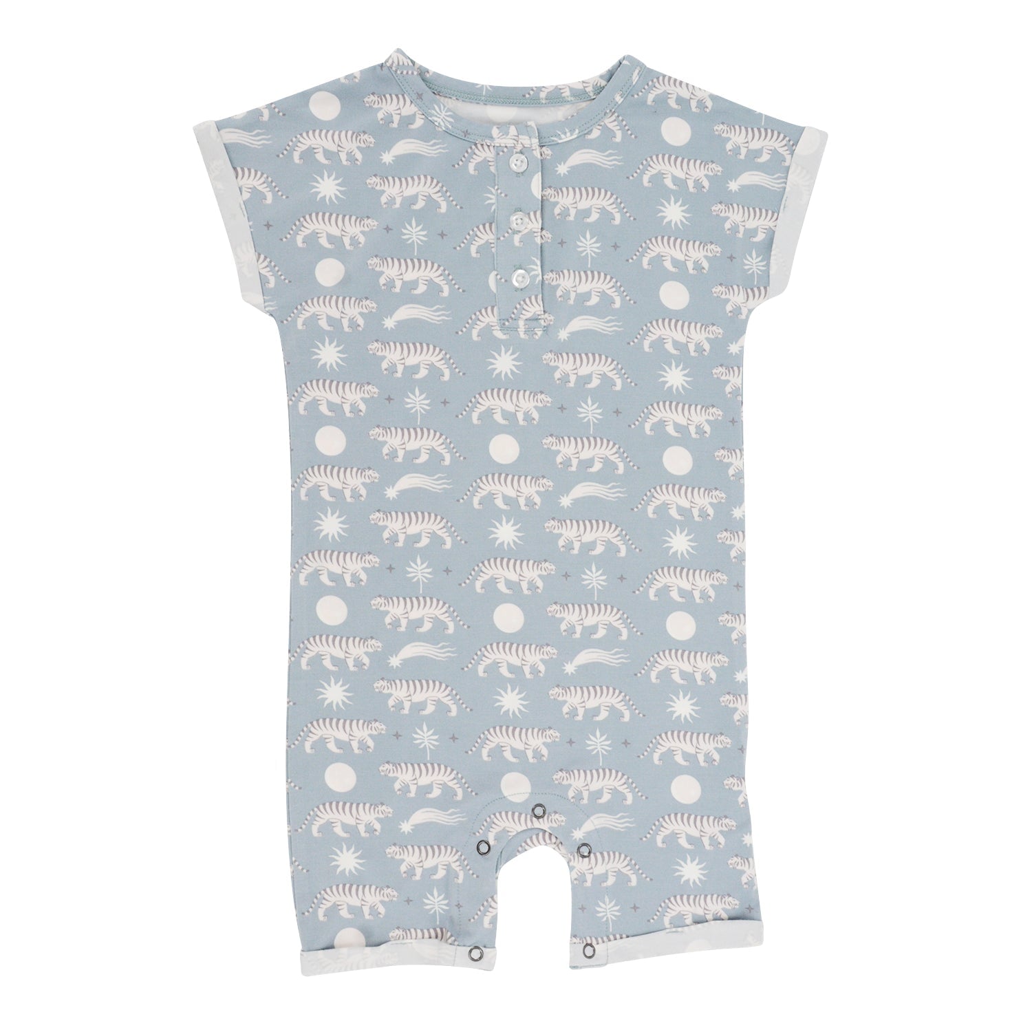 Button Romper - Tiger